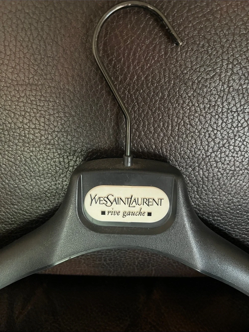 Yves Saint Laurent Black Plastic Hanger with Metal Hook